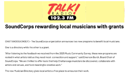 SoundCorps rewarding local musicians with grants