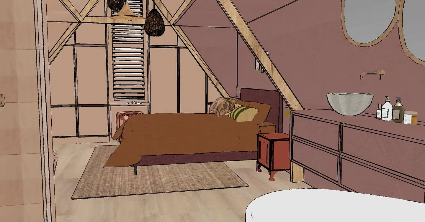 Een plek om helemaal tot rust te komen, hoog onder het dak. Deze zolderverdieping is volledig ingericht als &eacute;&eacute;n ruime masterbedroom met een badkamer ensuite &ndash; een knusse, warme plek waar comfort en ontspanning samenkomen.
De ideal