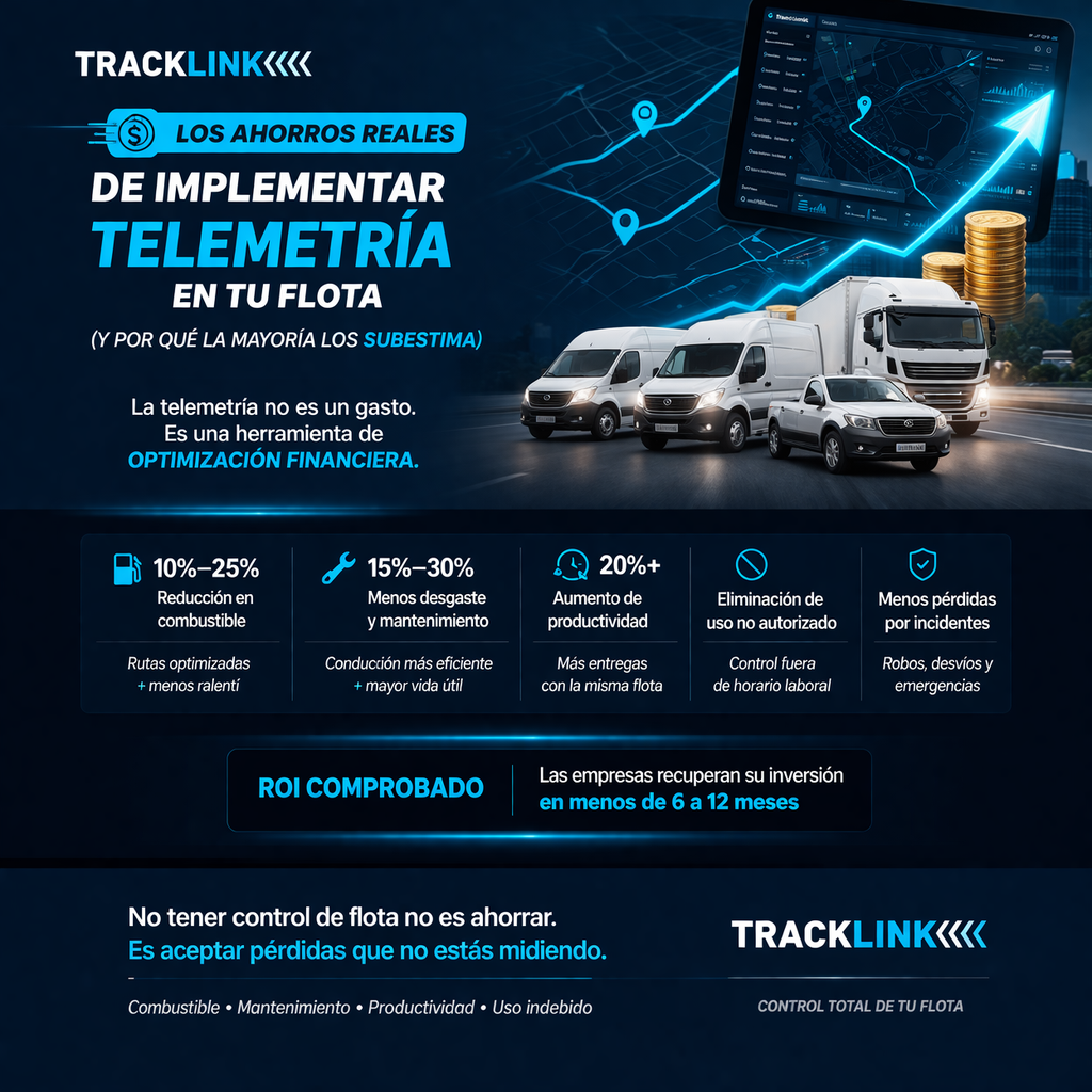 Los ahorros reales de implementar telemetría en tu flota. 
