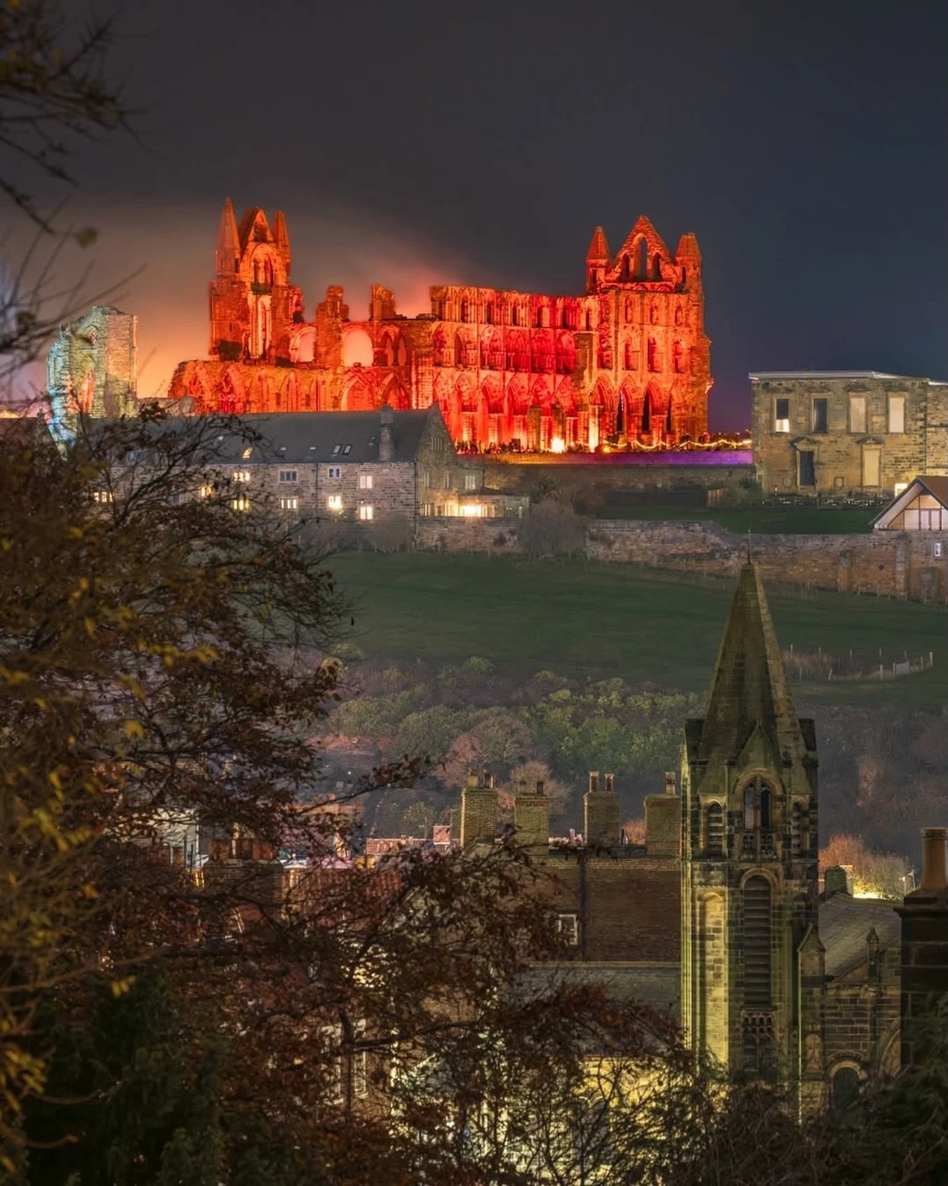 Illuminated Whitby Abbey, Whitby North Yorkshire✨  by @north_yorkshire_gallery_whitby