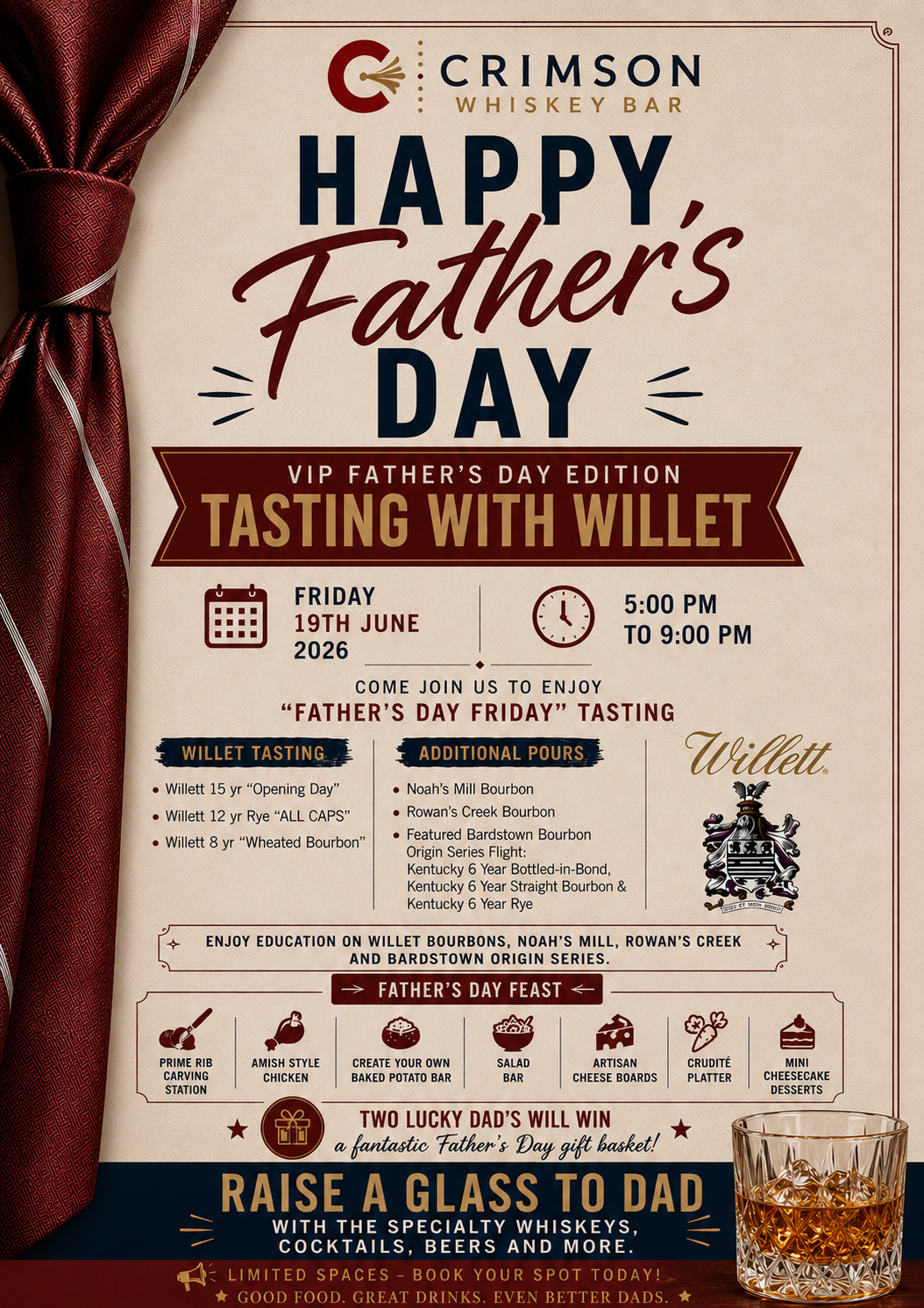 Happy Father's Day - VIP tasting with Willet at the Whiskey Bar