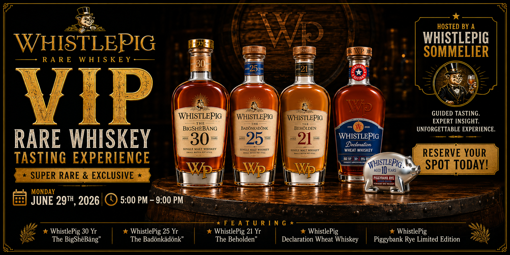 VIP Rare Whiskey Tasting - Whistle Pig
