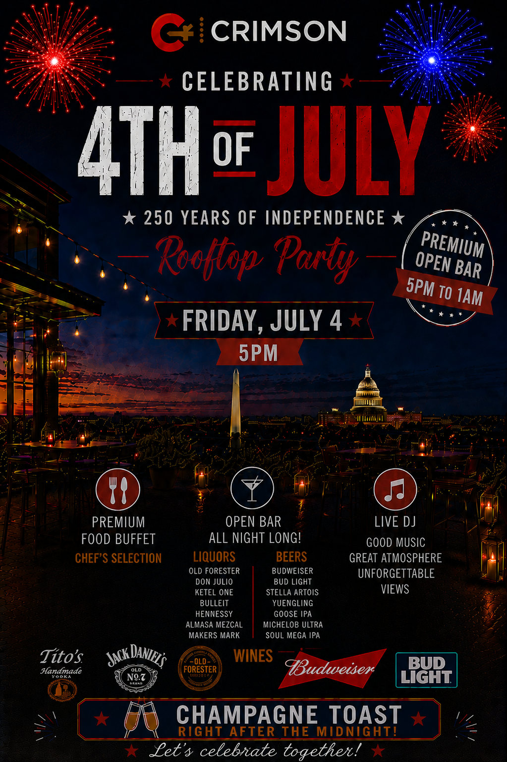 4th of July at The Crimson Rooftop: 250 Years