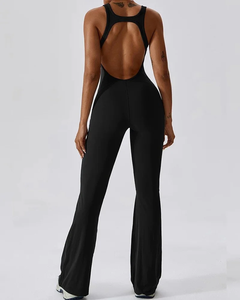 Backless Flared Jumpsuit