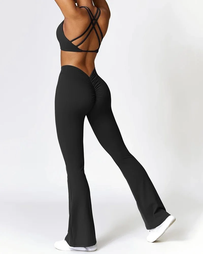Strappy Bralette Flare Pant Set