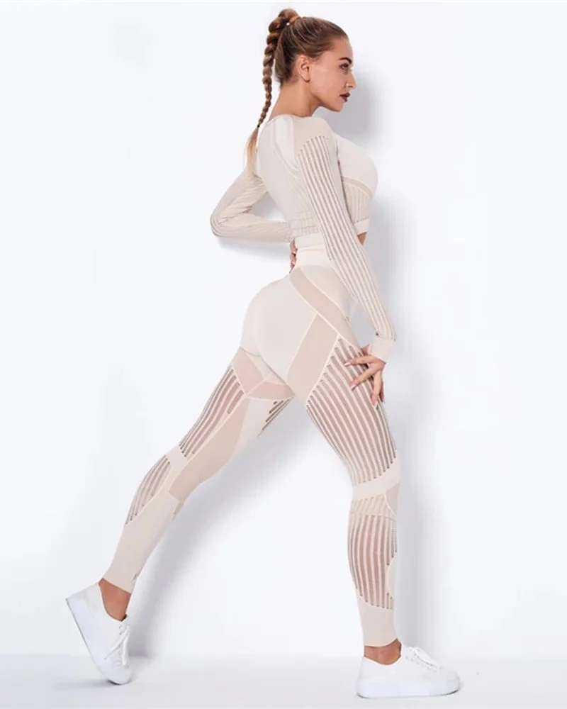 Lazer Cut Crop Top Legging Set