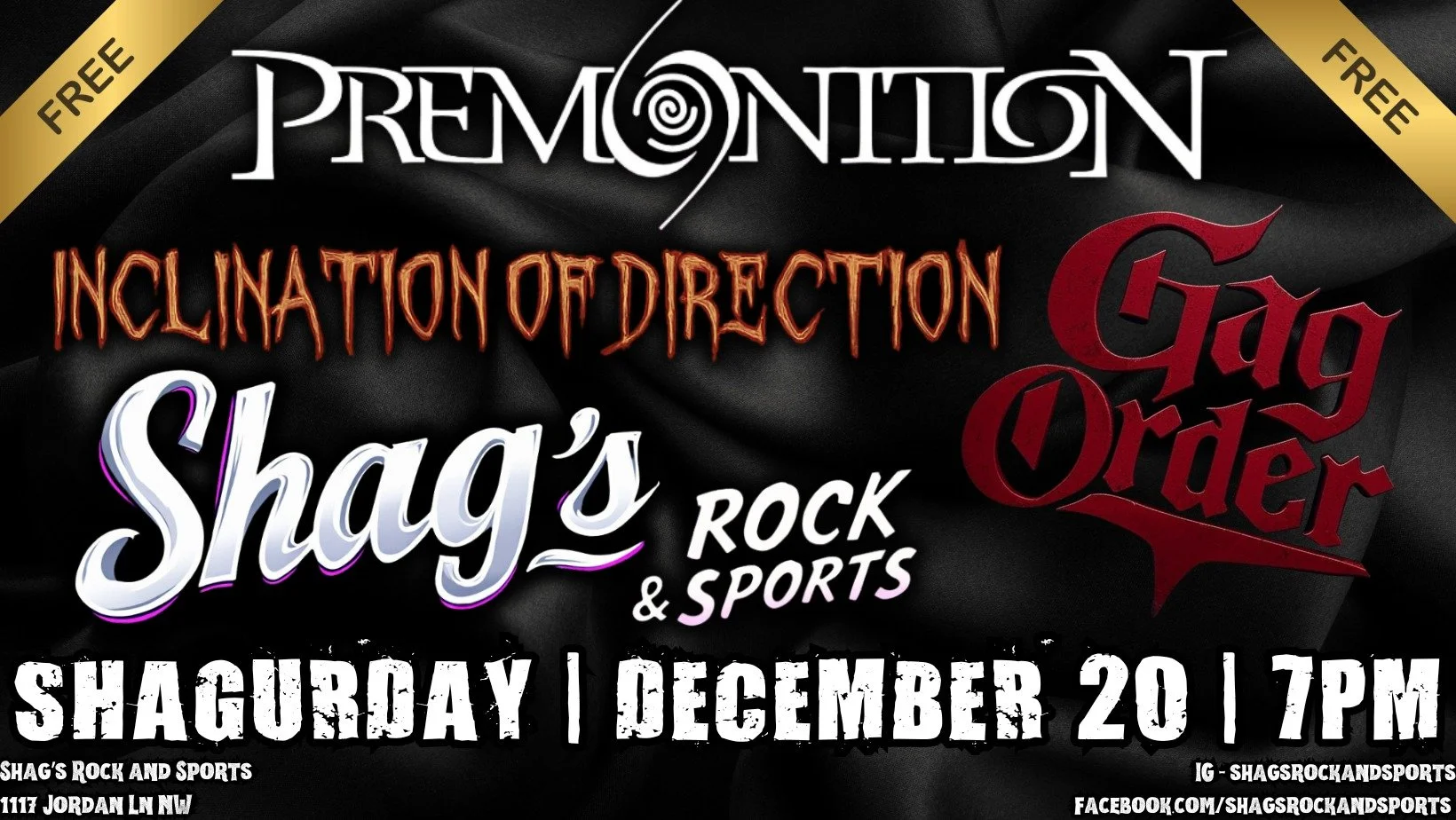 Premonition w/IOD and Gag Order LIVE@Shag's