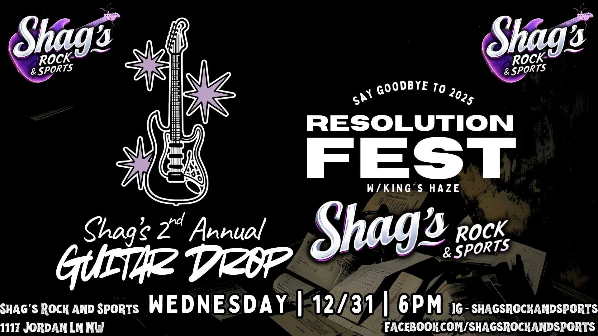 NEW YEARS EVE RESOLUTION FEST w/King's Haze LIVE@Shag's