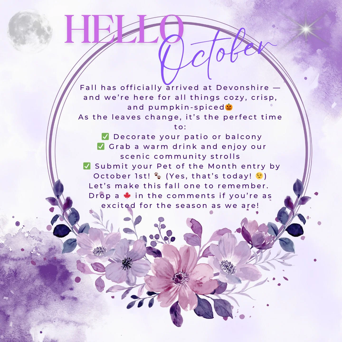 Your cozy fall at Devonshire starts now
#HelloOctober #FallAtDevonshire #JohnsonCountyLiving #PetOfTheMonth #DevonshireLife