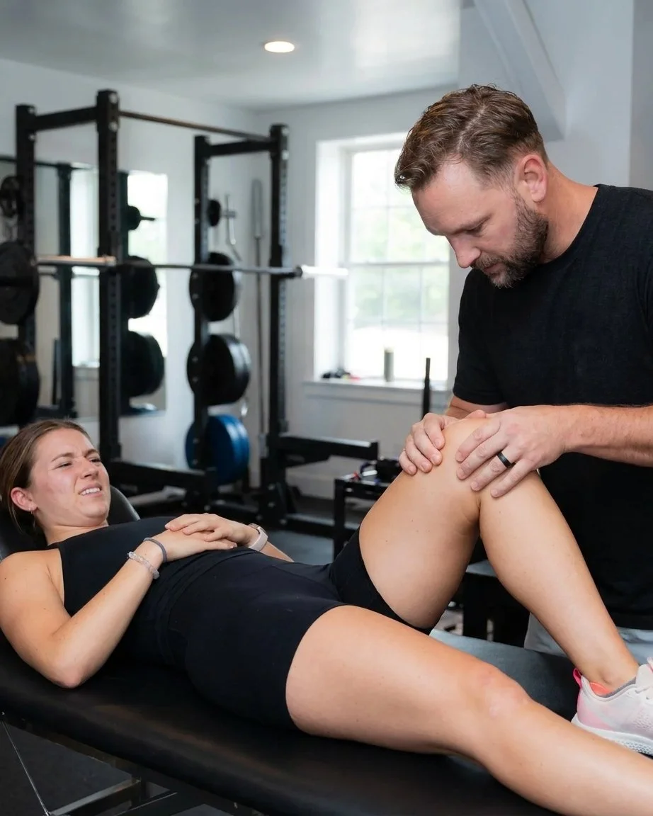 Patient working with a provider at a performance physical therapy clinic in Mount Pleasant, SC