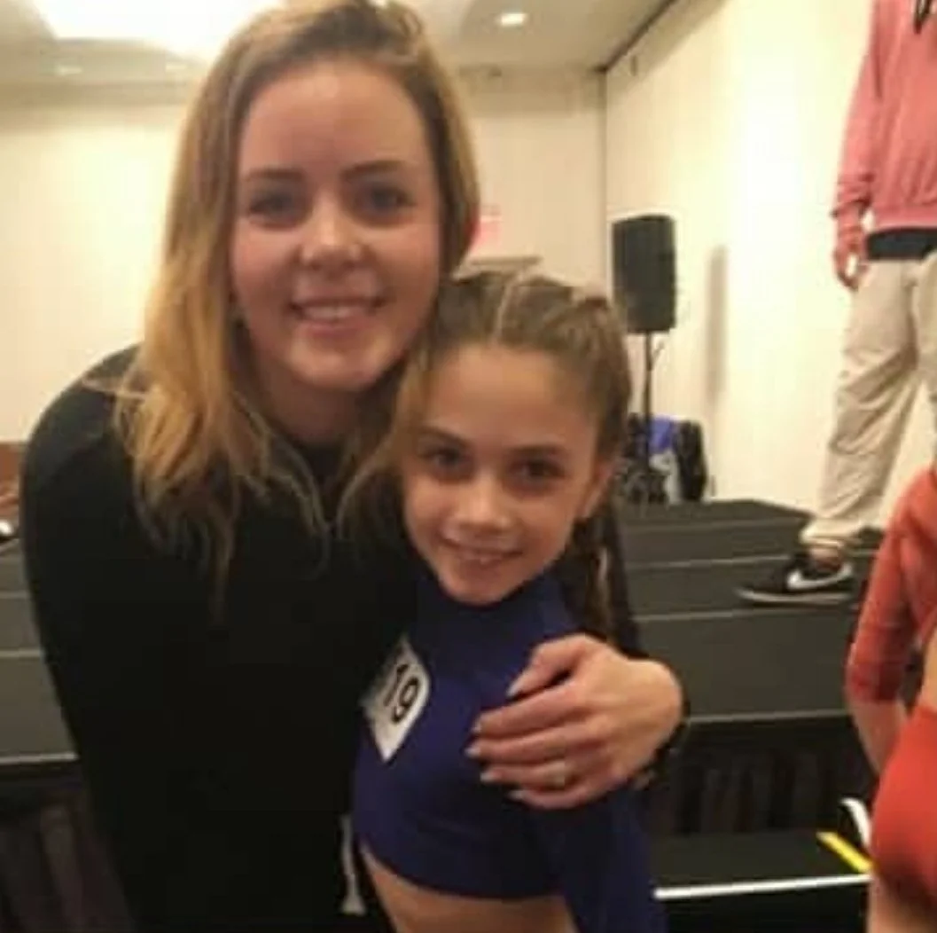 Sarah Marie Picard with young dancer, Lilly Nugnes, after class at New York City Dance Alliance