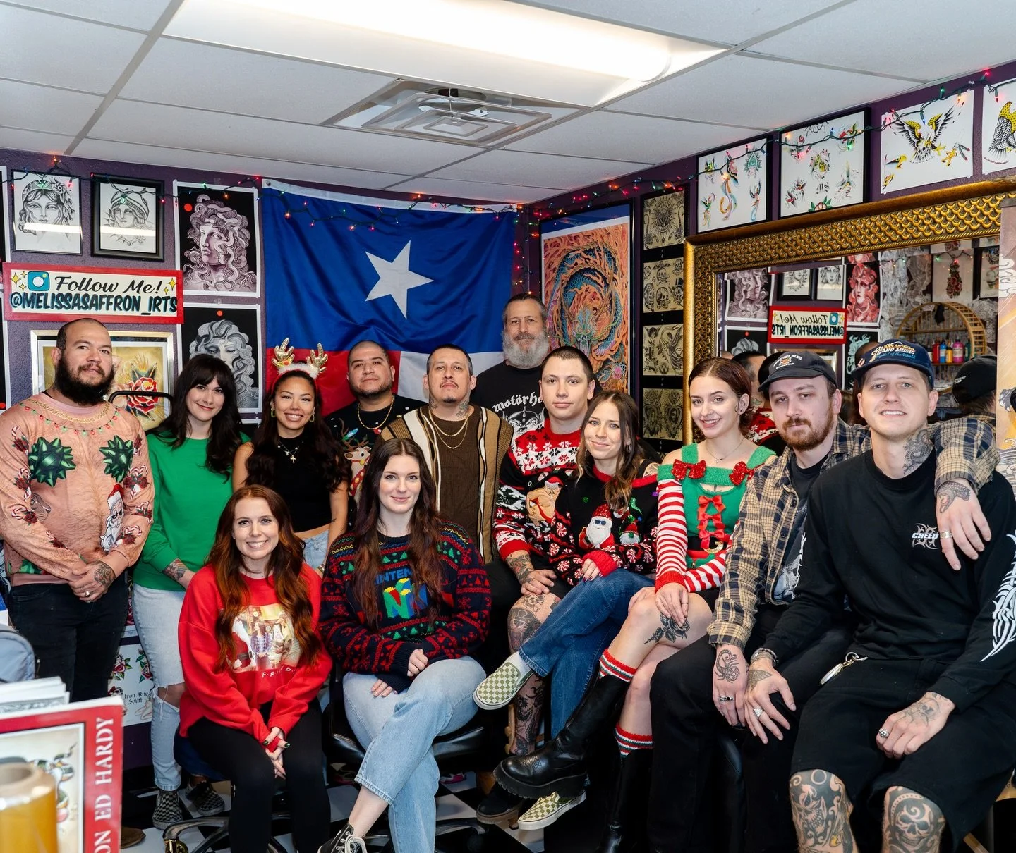 Winter is literally THE BEST time to get tattooed. You might even get to see some ugly Xmas sweaters from time to time. All styles, always booking&hellip; we love y&rsquo;all! 🎄