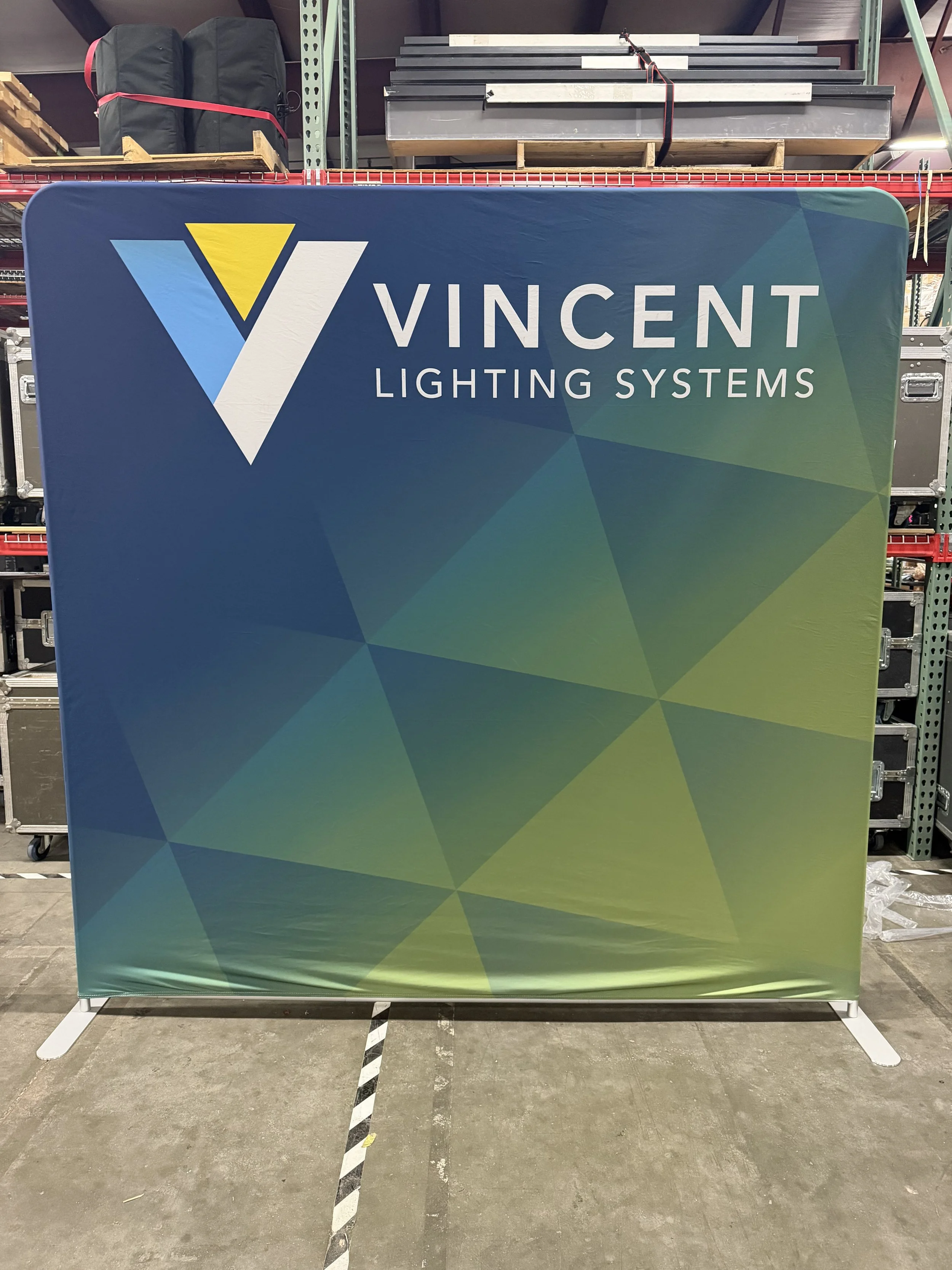 Vincent Lighting Systems Trade Show Backdrop.