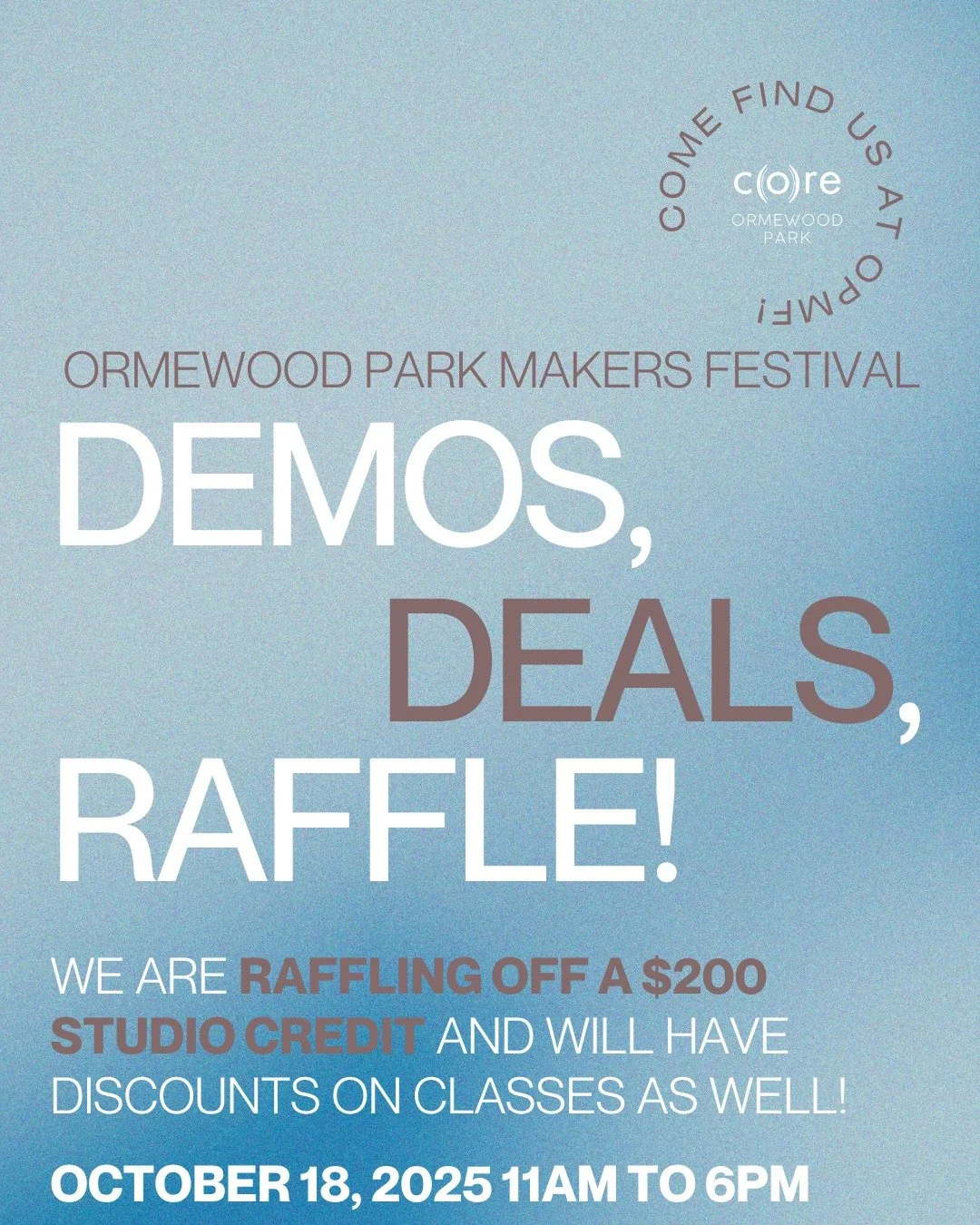 Planning on checking out the Ormewood Park Makers Festival on Saturday?
Come say hi! ⁠
⁠
Not only we will have a booth, but our very own Jessica will be leading TWO classes: an Intro to Pilates class at 2PM and an Intro to Gyrokinesis class at 3PM. S