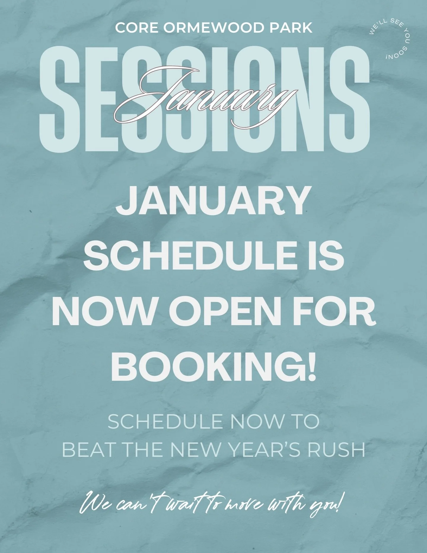 The new year doesn&rsquo;t have to feel overwhelming.

Prioritize your 2026 movement practice with us!

January booking is now open for classes and private instruction.

We can&rsquo;t wait to move with you!