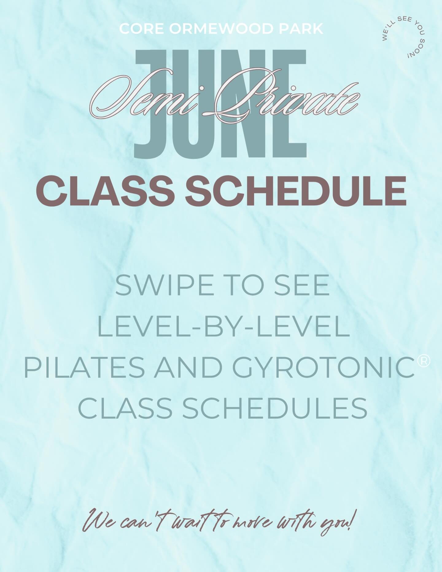 Summer is heating up, and so are our classes 👀

This month, we have a NEW mid-morning option on Fridays!

Whether you&rsquo;re building consistency, trying something new, or finally booking the class you&rsquo;ve been eyeing, now&rsquo;s the time to