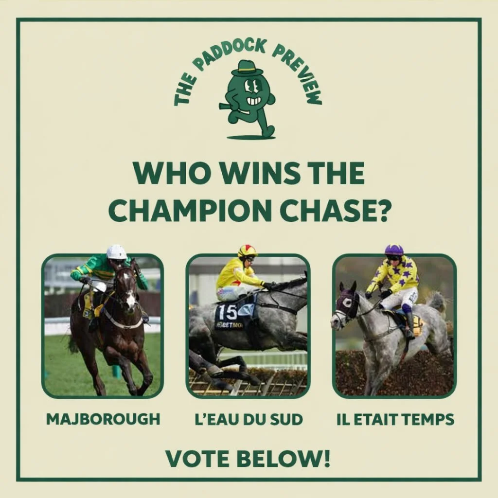 Who wins the Champion Chase? 🏇

Majborough looked a monster lto winning comfortably, whilst Skelton is bullish about L&rsquo;eau Du Sud and don&rsquo;t forget Il Etait Temps despite a poor run at Ascot in the Clarence House&hellip;who&rsquo;s your p