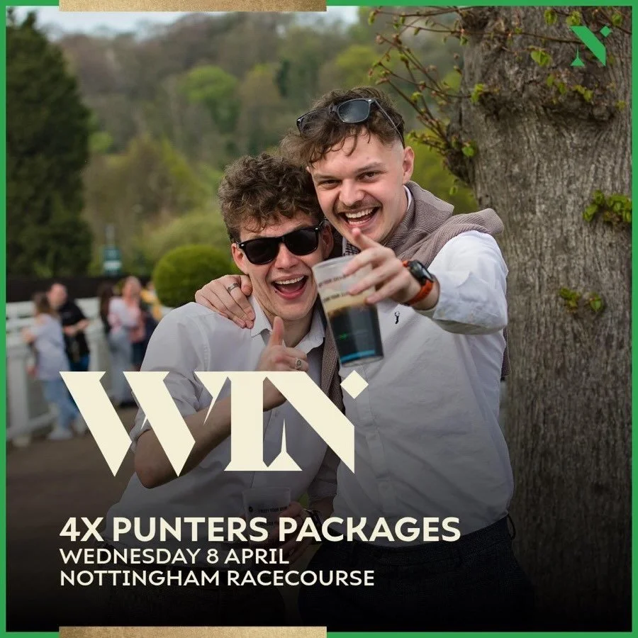 🚨 COMPETITION TIME 🚨

We&rsquo;ve teamed up with @nottingham_racecourse to give a lucky winner the ultimate raceday experience at their Season Opener on April 8th 🏇

The winner will receive a Punter Package for 4 people, including:
🎟️ 4x General 