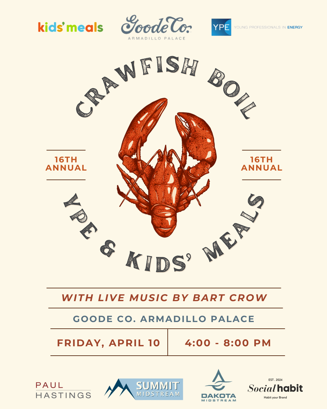 YPE & Kids' Meals Crawfish Boil & Concert