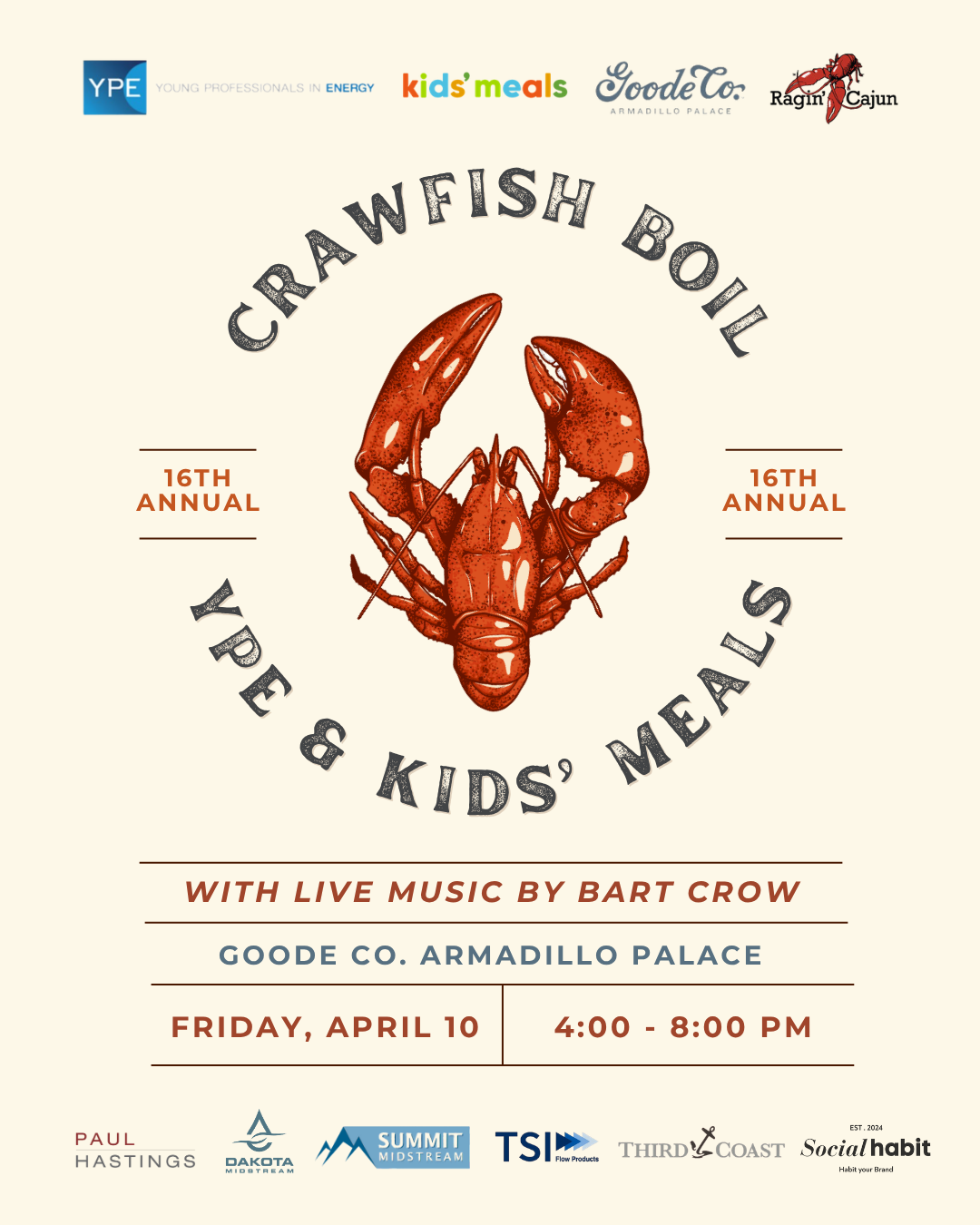 YPE & Kids' Meals Crawfish Boil & Concert