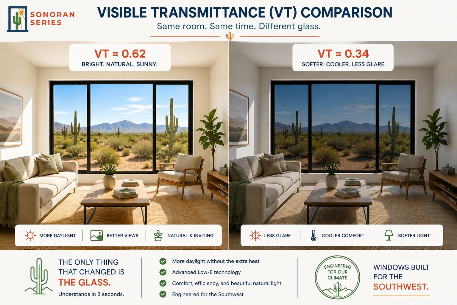 Photo showing what Visible Transmittance looks like in real life