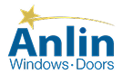 Anlin Windows & Doors logo with a dark background