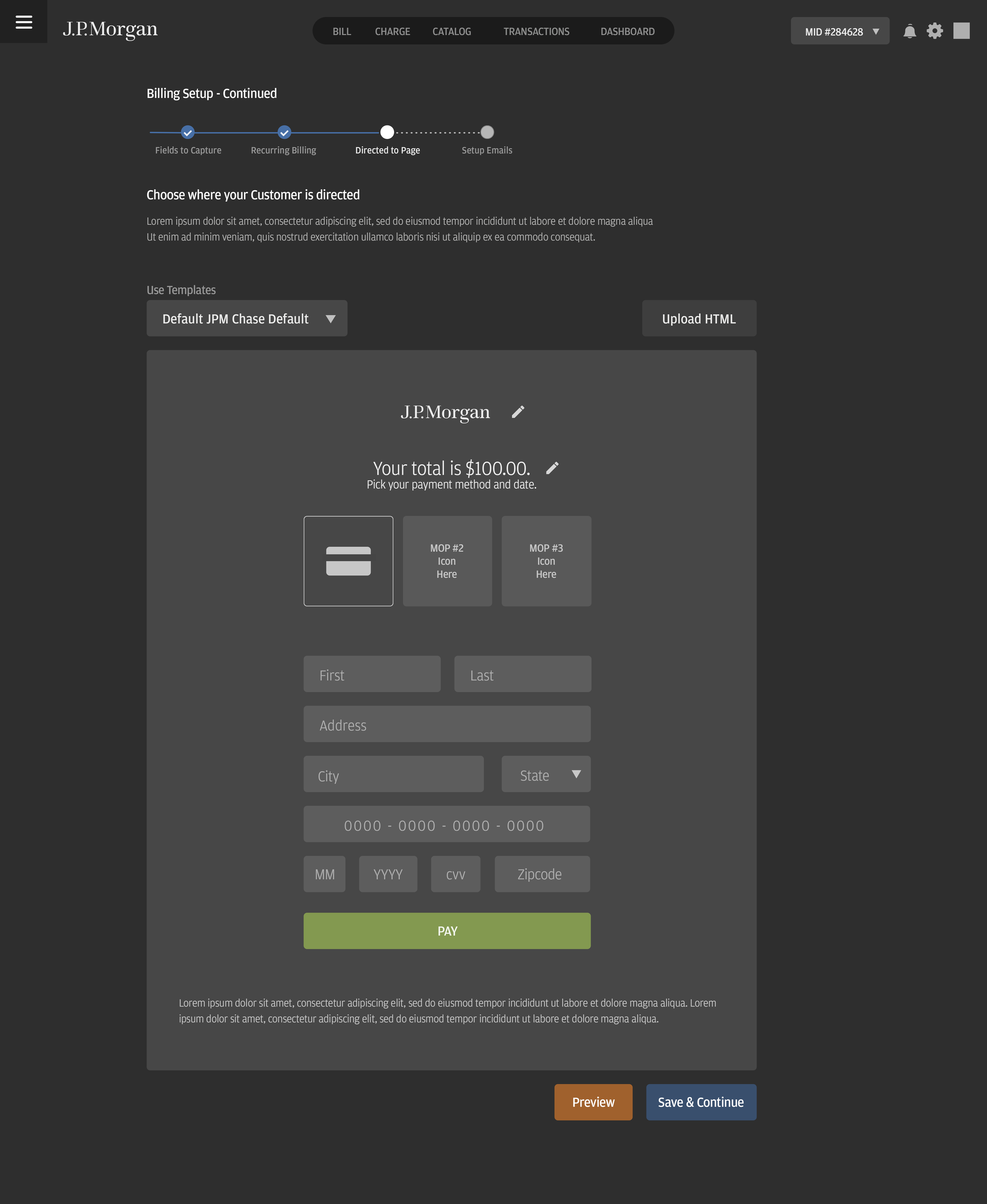 Client can customize their B2C email payment templates