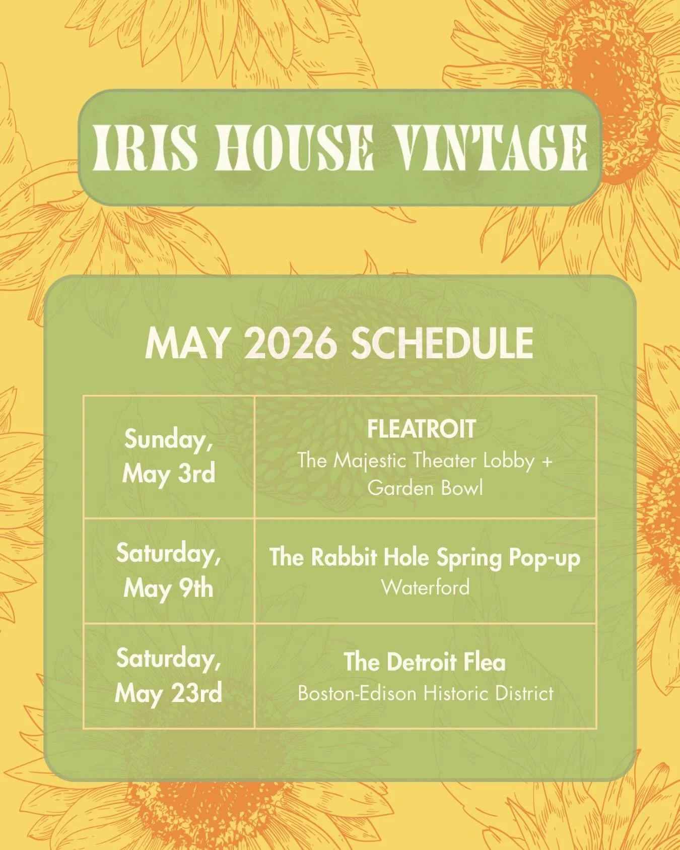 Ready for MAY! I&rsquo;ll be showing up with new trinkets and silver goodies this month. I hope to see you there! 🌻✨
.
.
.
.
.
#vintagejewelry #vintagesterlingsilver #sterlingsilver #detroitvintage #silverforsale