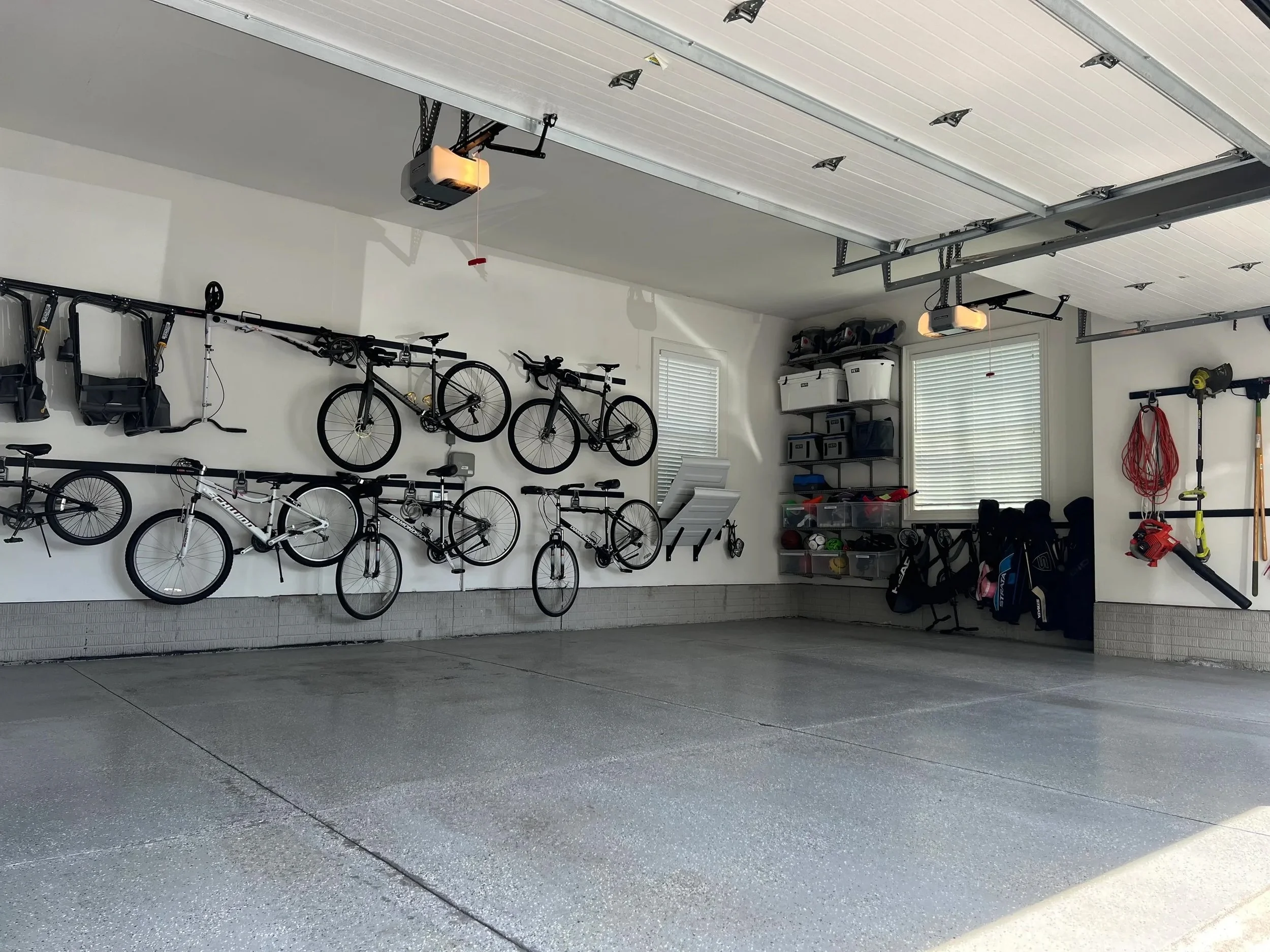 organized bikes in garage