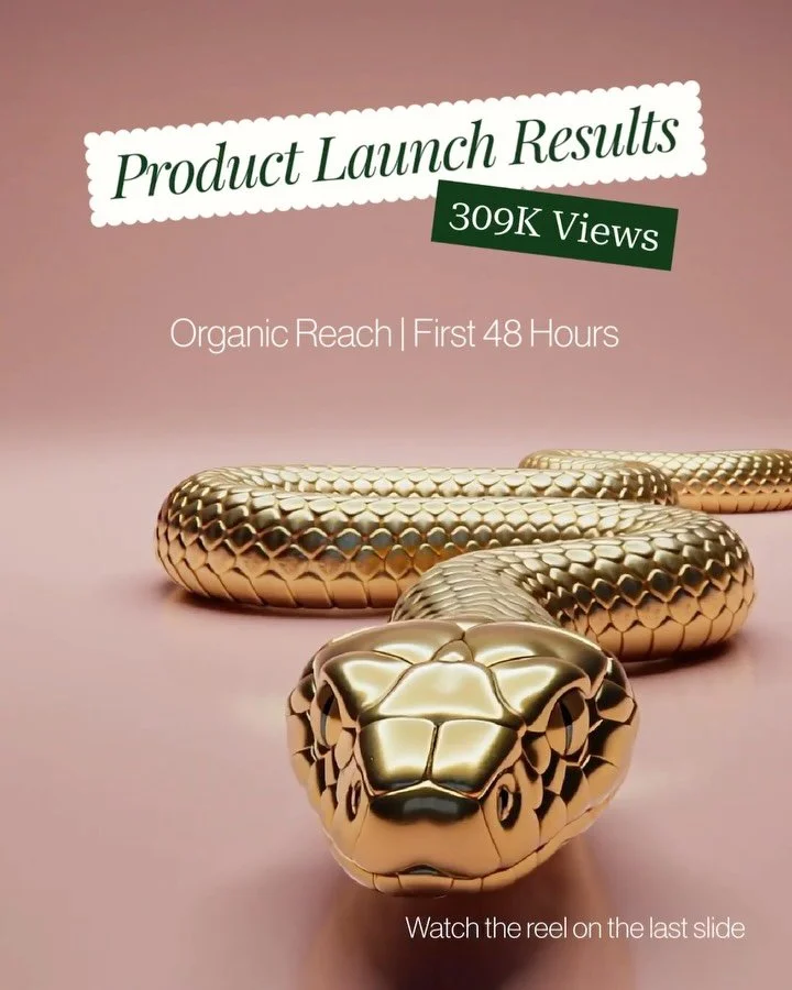 Creative approach: A product-focused reel with close-ups and the founder&rsquo;s voice, shared to stories with a direct purchase link.

Results from a single reel: increased reach, engagement, profile visits, follower growth, and conversation.

Full 