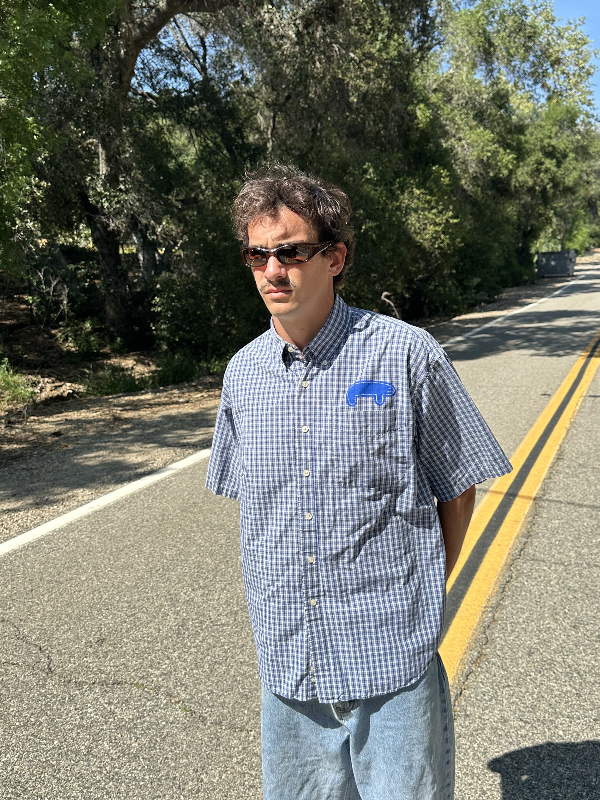 Blue Checked Button-Up (L)