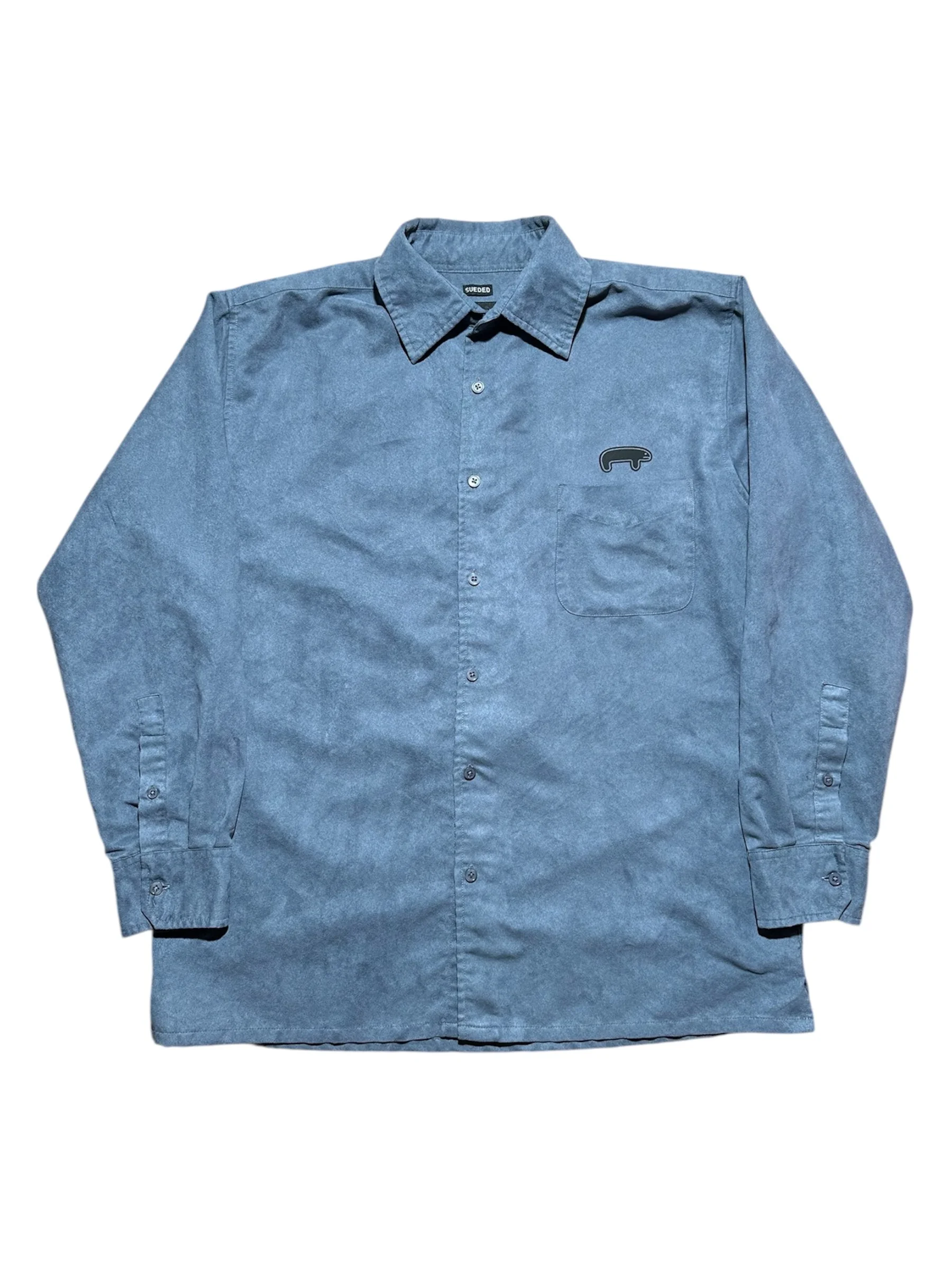 Faux Suede Button-Up (L)