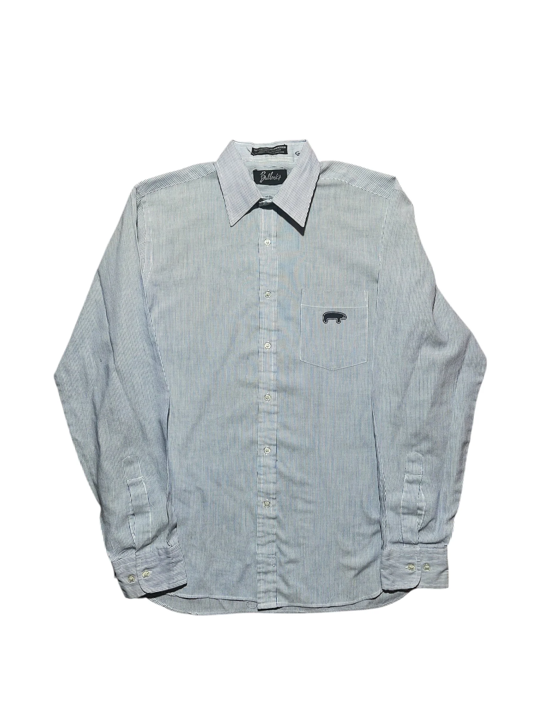Grey Striped Button-Up (L)