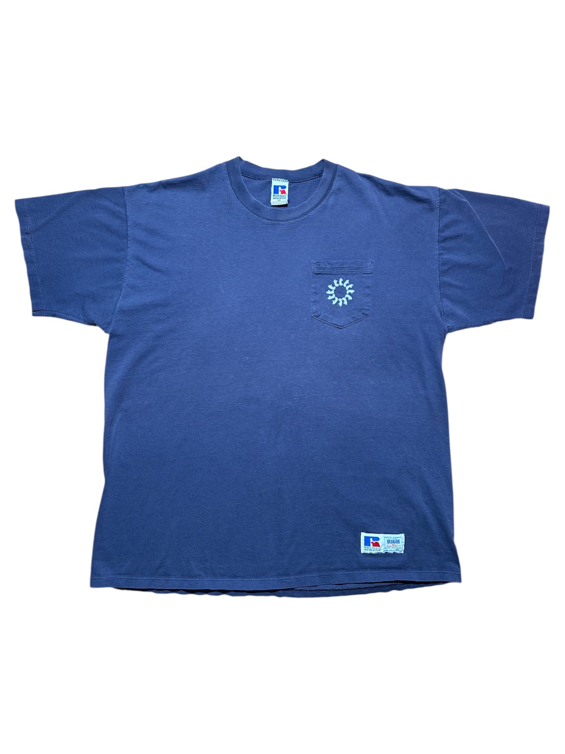 Faded Navy Circle Pocket T (XL)