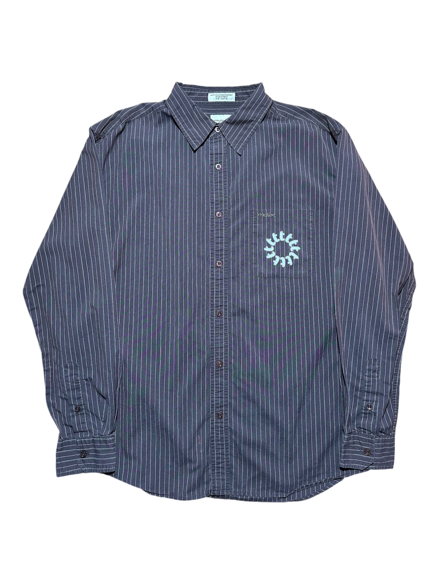 Brown Striped Circle Button-UP (XL)