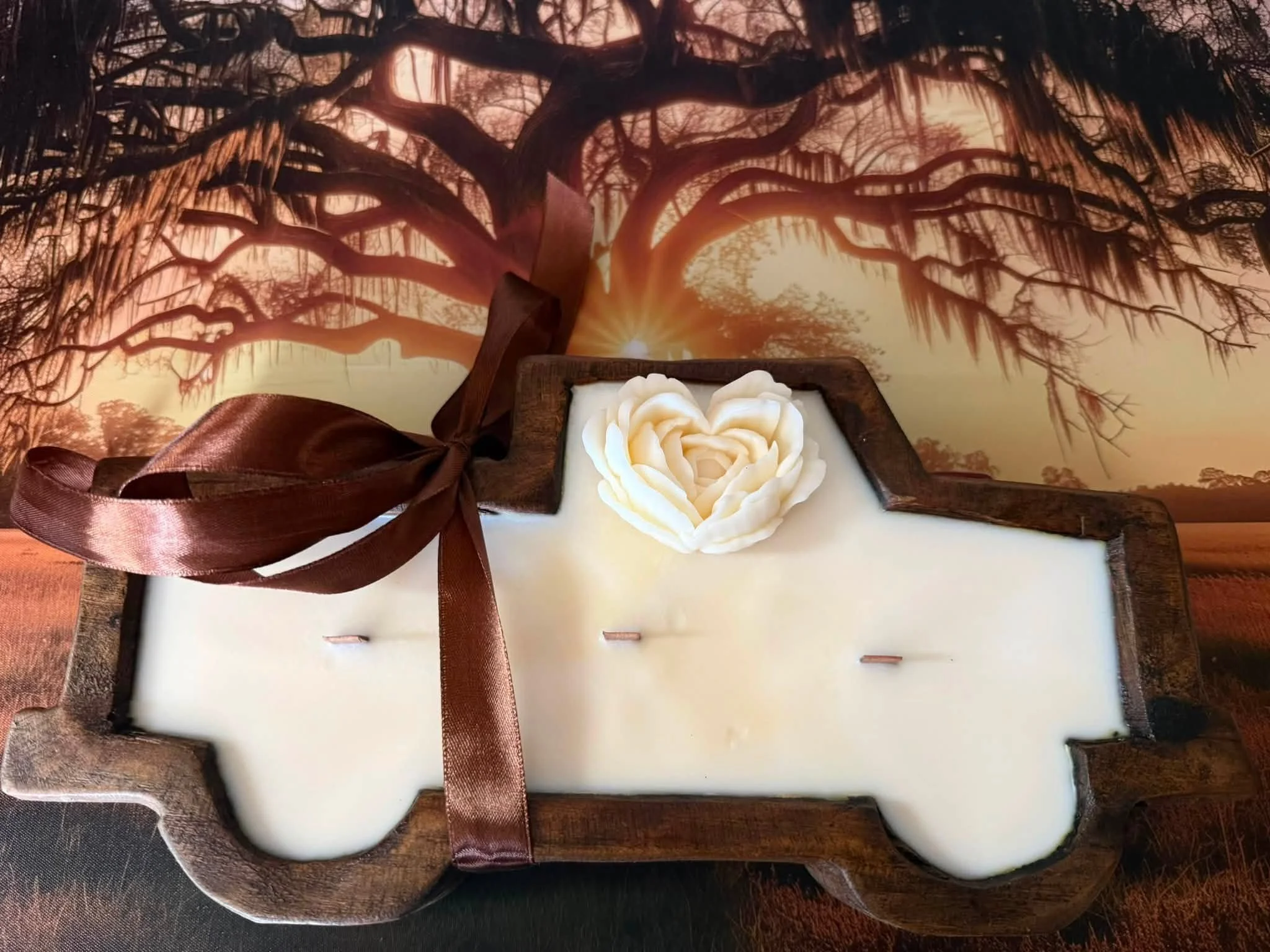 Rustic Wooden Farm Truck Dough Bowl