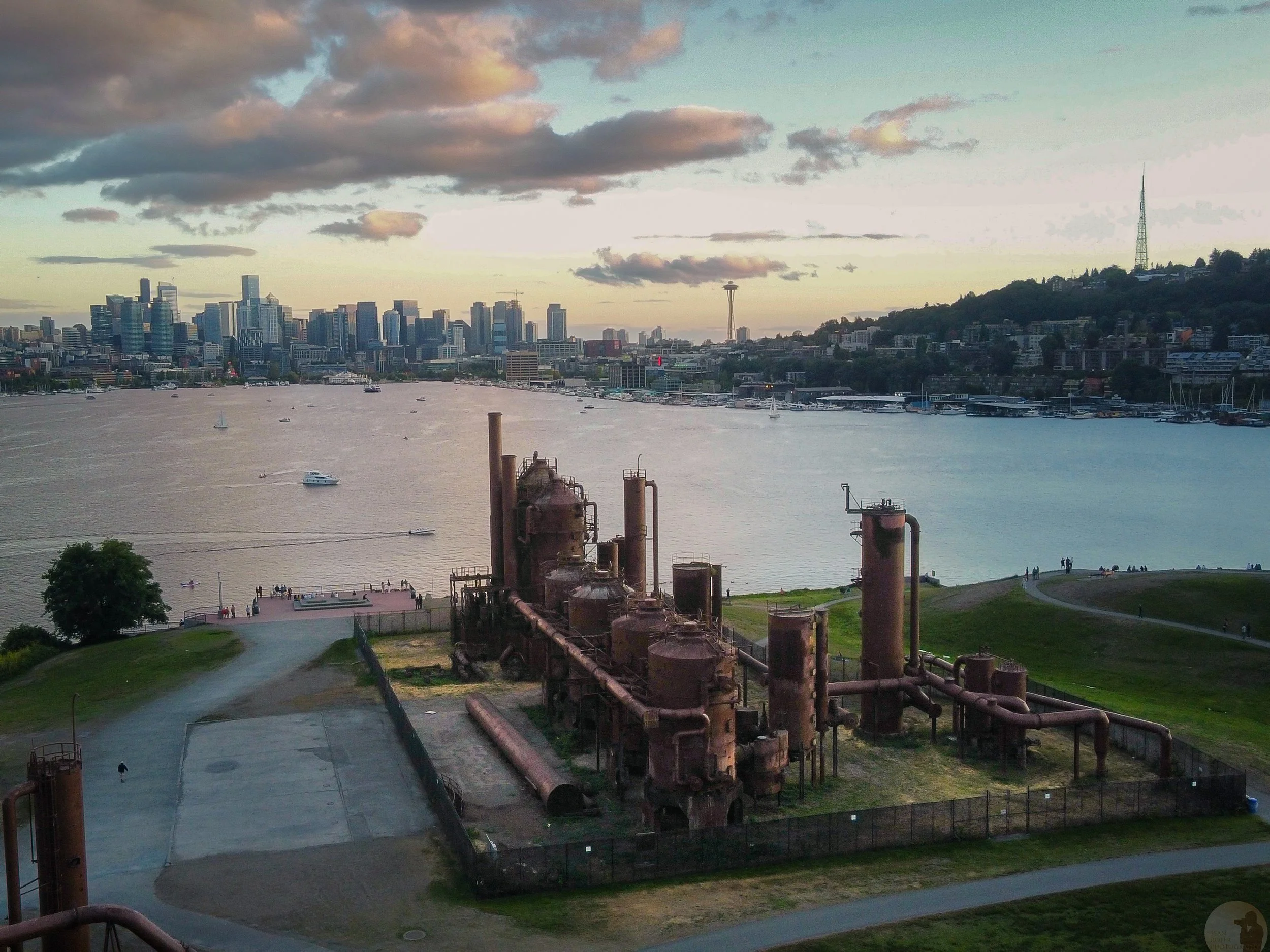 Gas Works park and Lake Union. Seattle, Washington