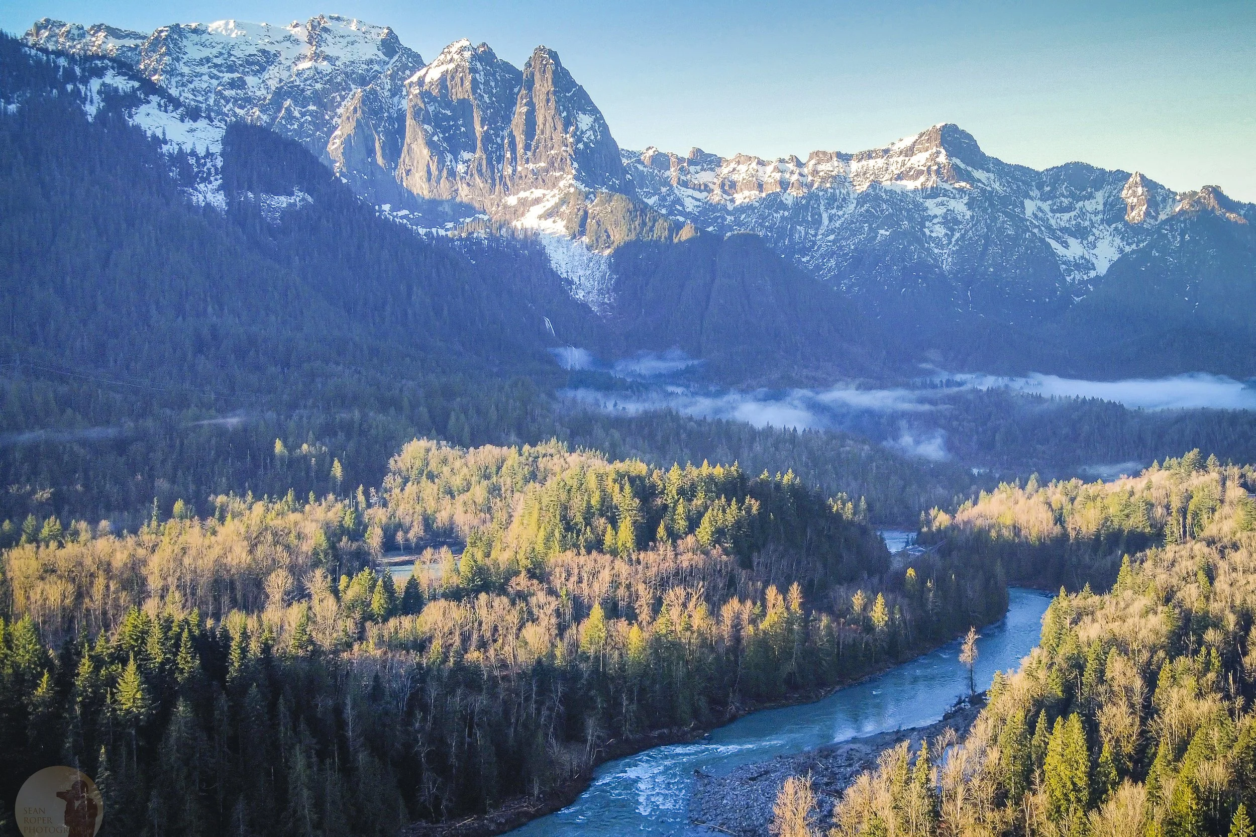 Skykomish River and Mount Index, Washington
