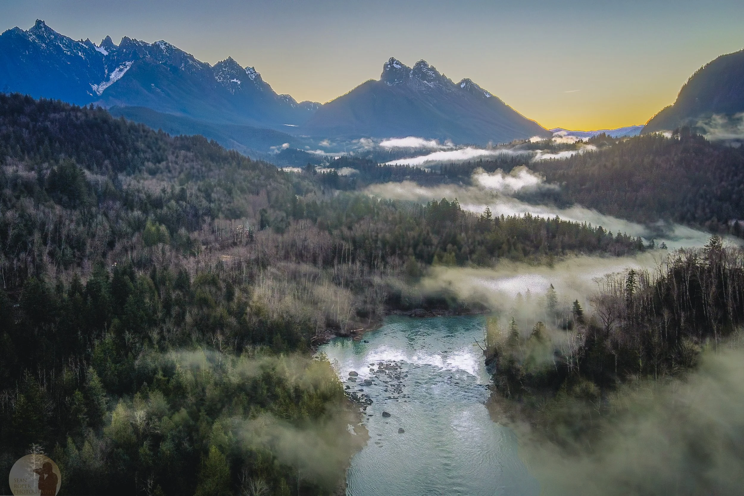 Skykomish River and Baring Mountain, Washington