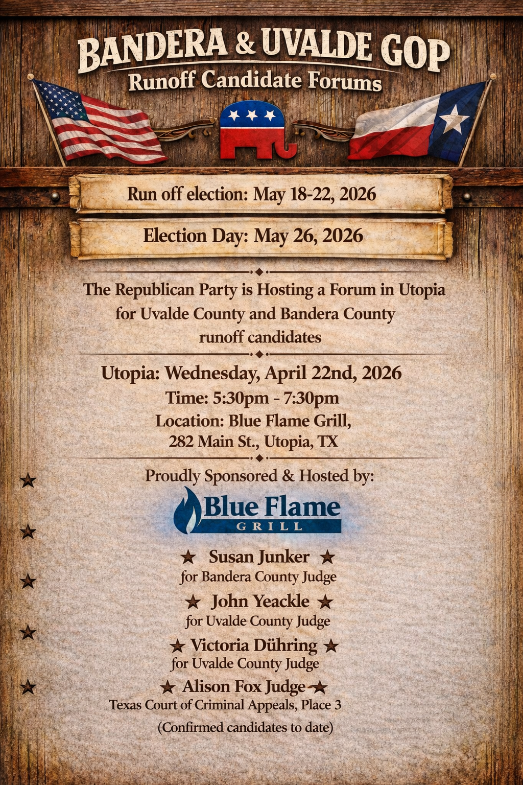 Bandera & Uvalde GOP Runoff Candidate Forum