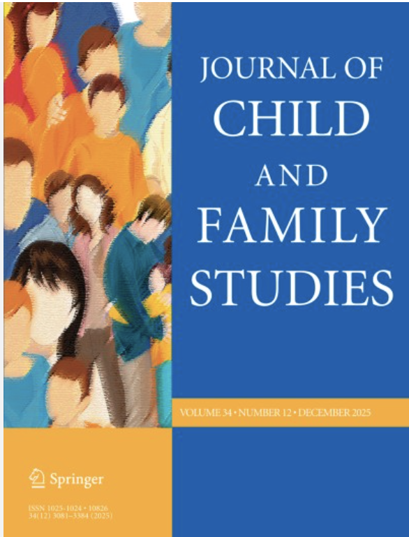 abstract image of people with Journal of Child and Family Studies written over navy background