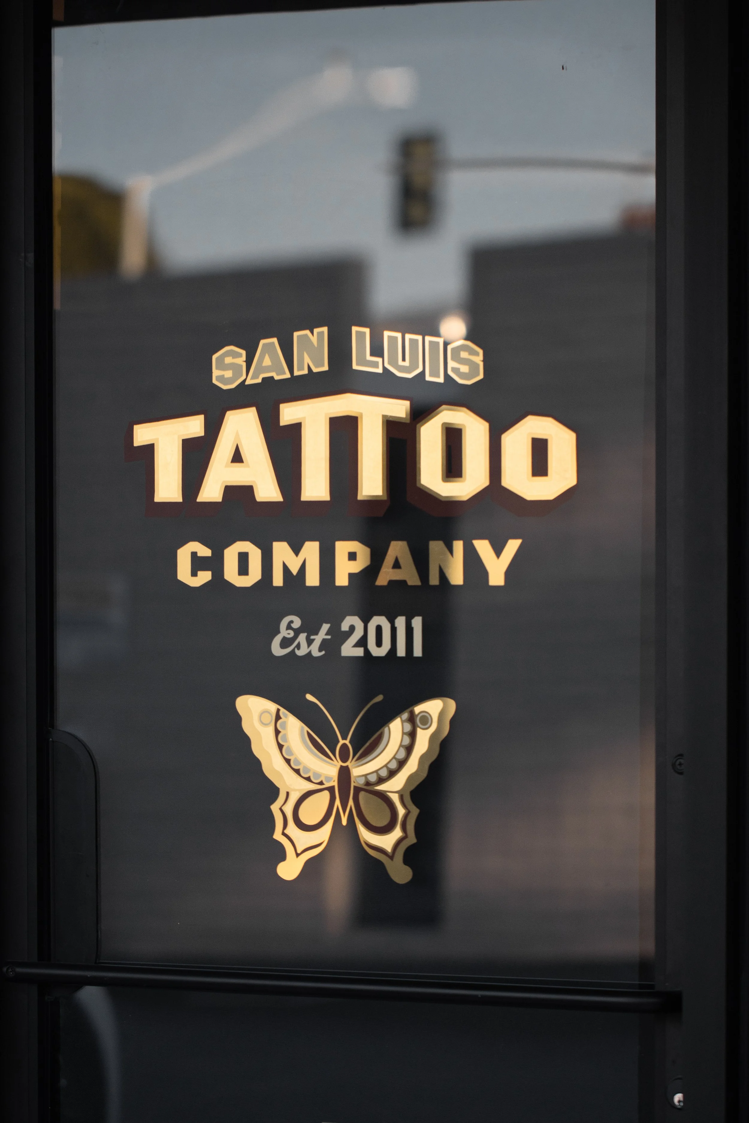 Front Door Signage of the San Luis Tattoo Company in SLO, California