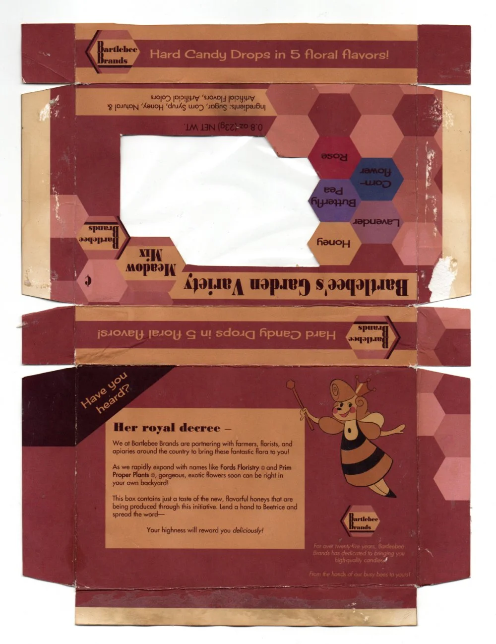 A scanned image of the Garden variety box laid flat. 