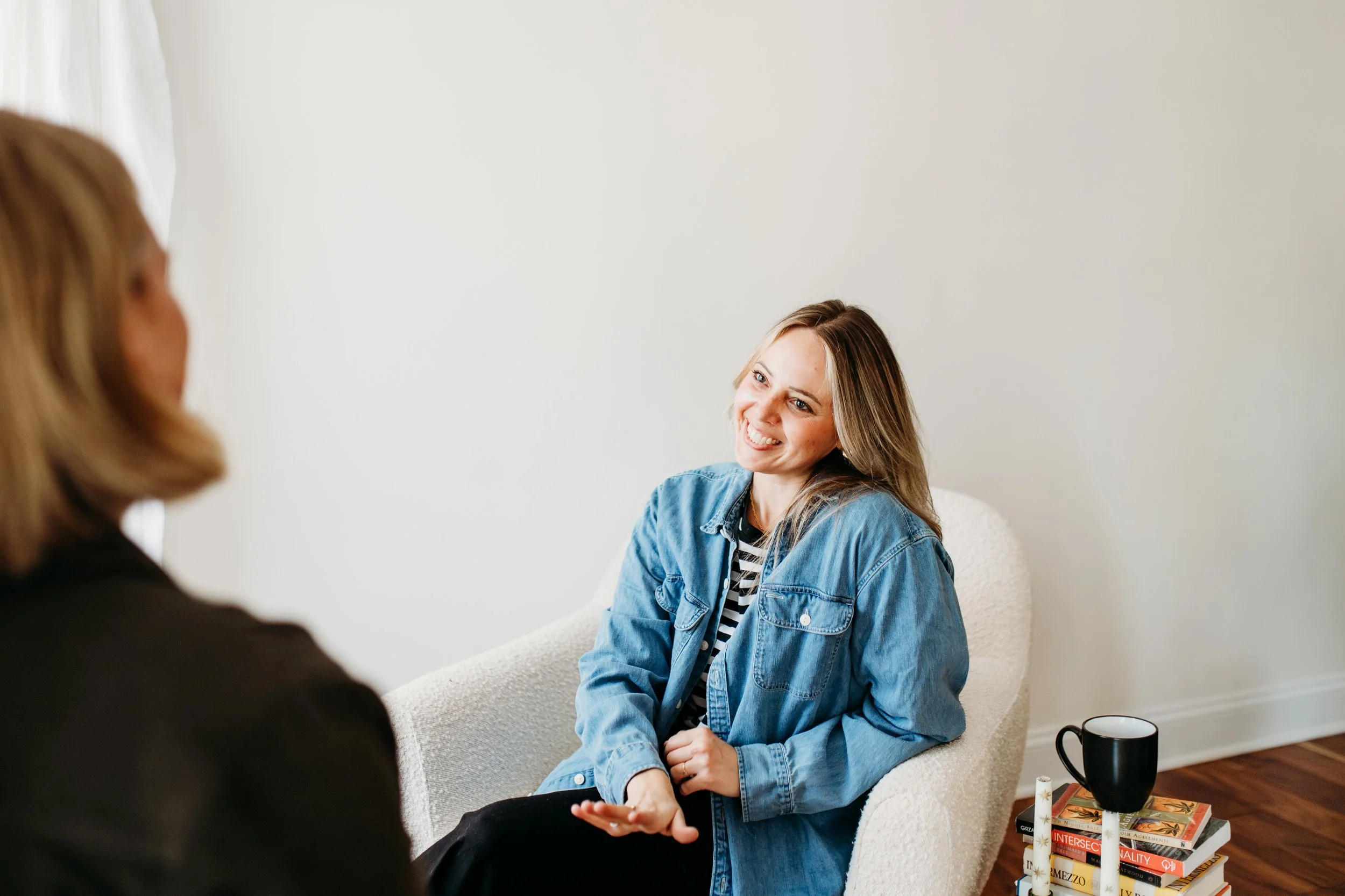 Therapist meeting with client