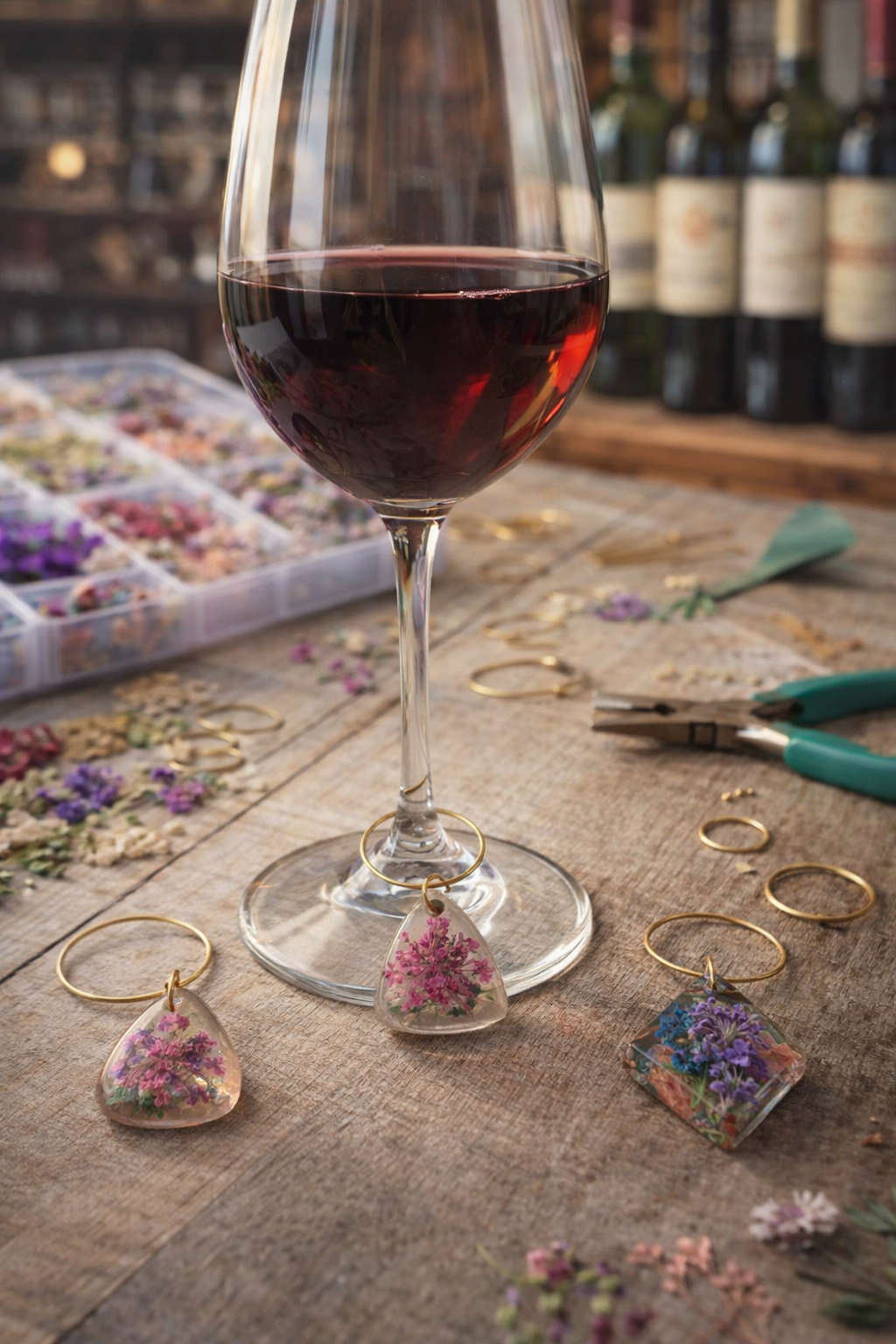 Sip &amp; Sparkle Wine Charm Craft