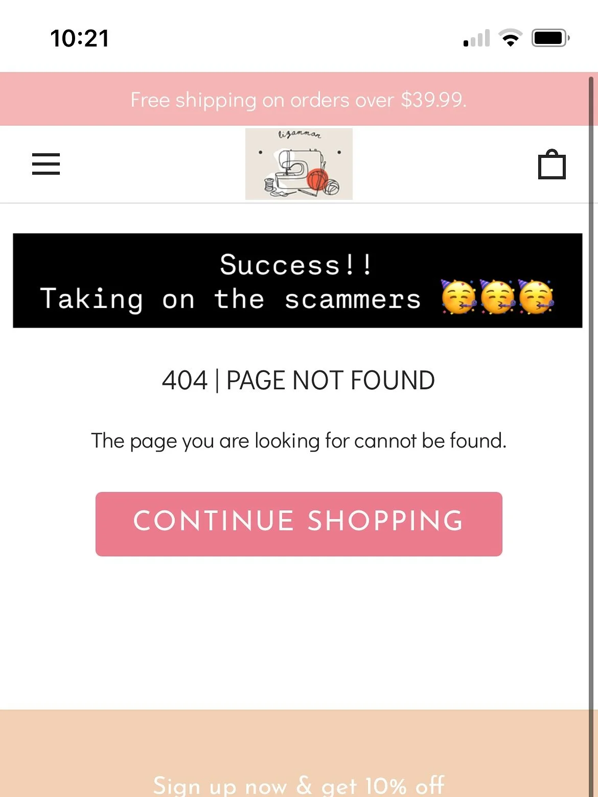 At last! My work has now been taken off the scammer&rsquo;s website. Pretty sure the whole website is one big scam but at least they are not trying to sell my work. Thanks to all for your suggestions - especially @joaverystitch who gave specific advi