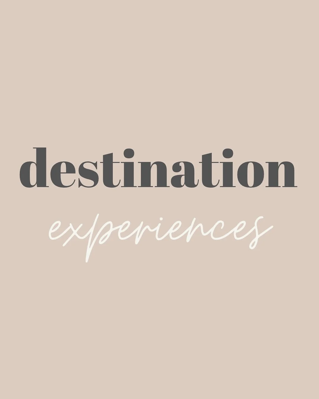 What does &ldquo;destination experiences&rdquo; mean!?!?! ➡️