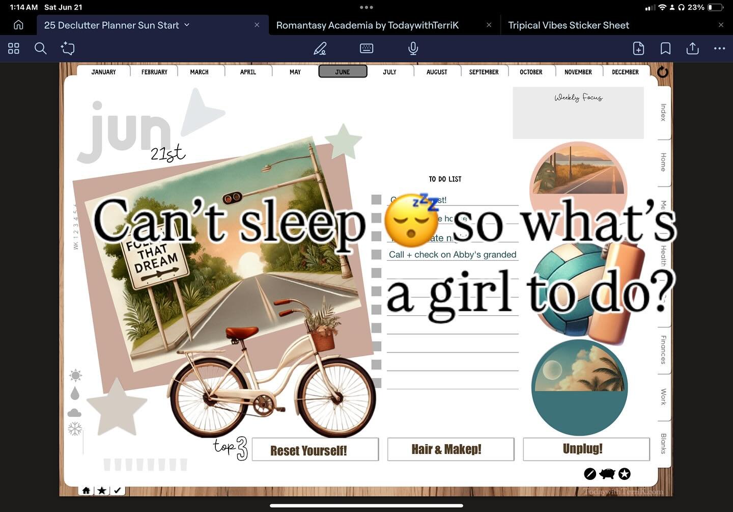 Medicated and unable to 💤! A planner girl plans&hellip; #planning #digitalplannergirl #cantsleep #medicated #momlife #etsyshopowner #todaywithterrik #youtuber #lifeofaworkingmom
