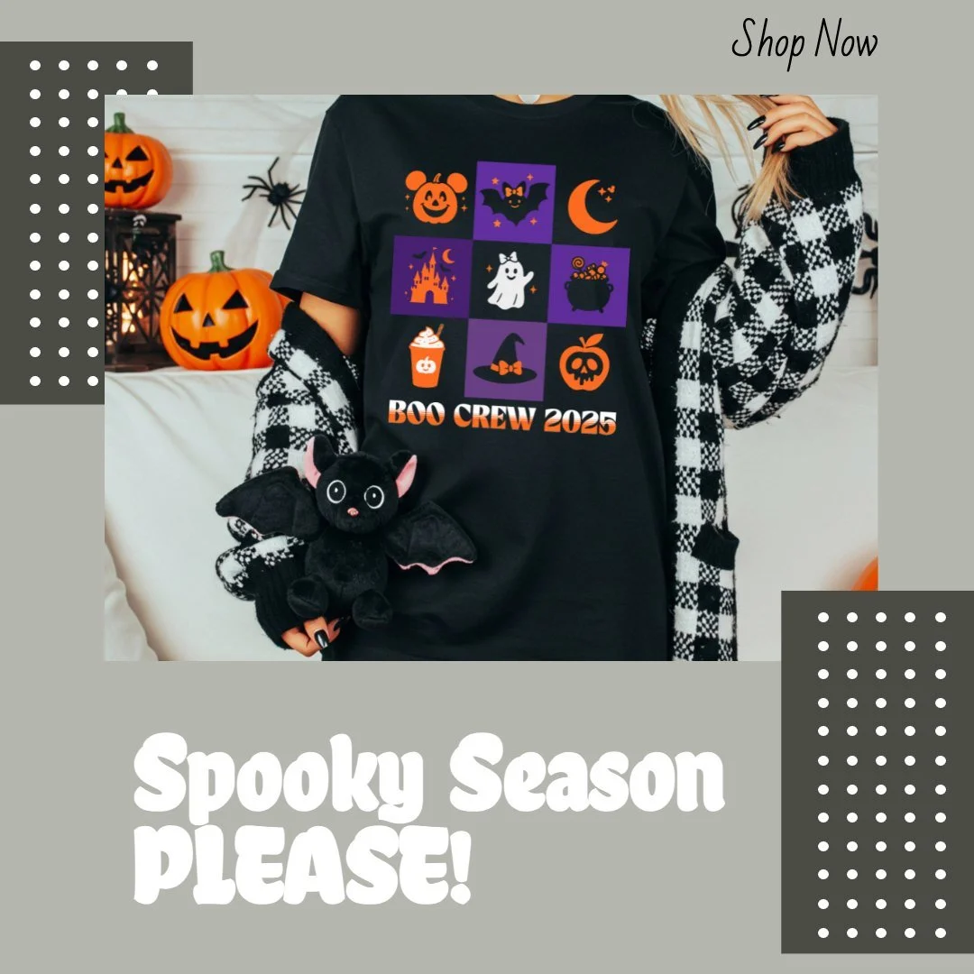 🎃👻 Our best-selling grid tee just got a Halloween makeover &mdash; perfect for your Not-So-Scary or Boo Bash adventures! 🕸✨⁣
⁣
From candy buckets and haunted mansions to ghosties with bows, this shirt is made for memory-making. Match your whole cr