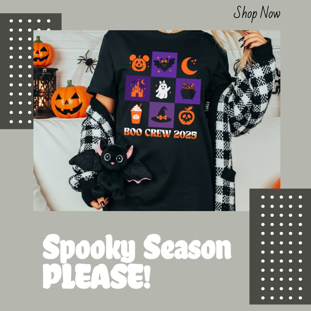 🎃👻 Our best-selling grid tee just got a Halloween makeover &mdash; perfect for your Not-So-Scary or Boo Bash adventures! 🕸✨⁣
⁣
From candy buckets and haunted mansions to ghosties with bows, this shirt is made for memory-making. Match your whole cr